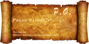 Paizs Olivér névjegykártya